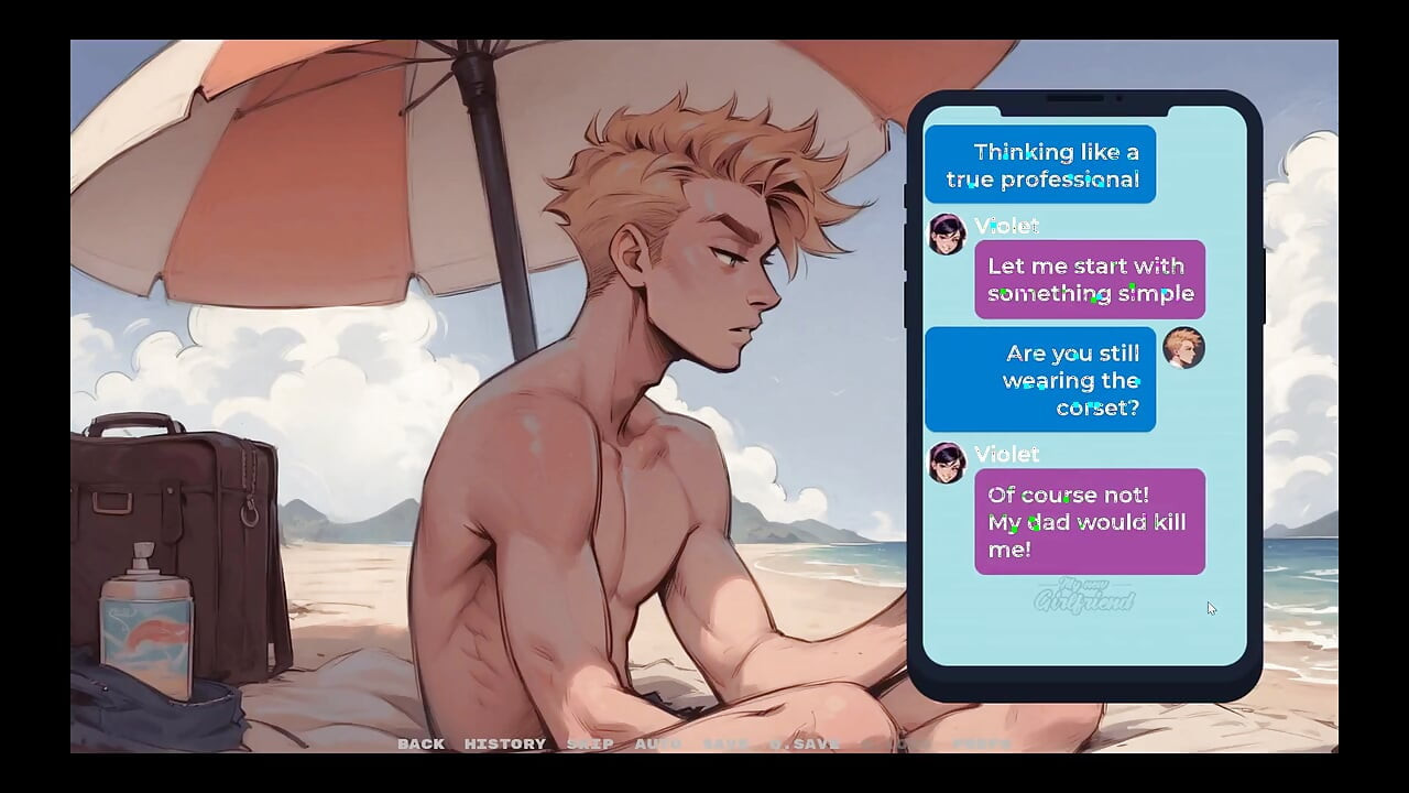 My New Girlfriend Taboo Hentai Game Ep.26 Naughty Step Sisters Going Topless at the Beach!