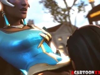Gli eroi del gioco 3d si godono la compilazione di sessioni di sesso duro