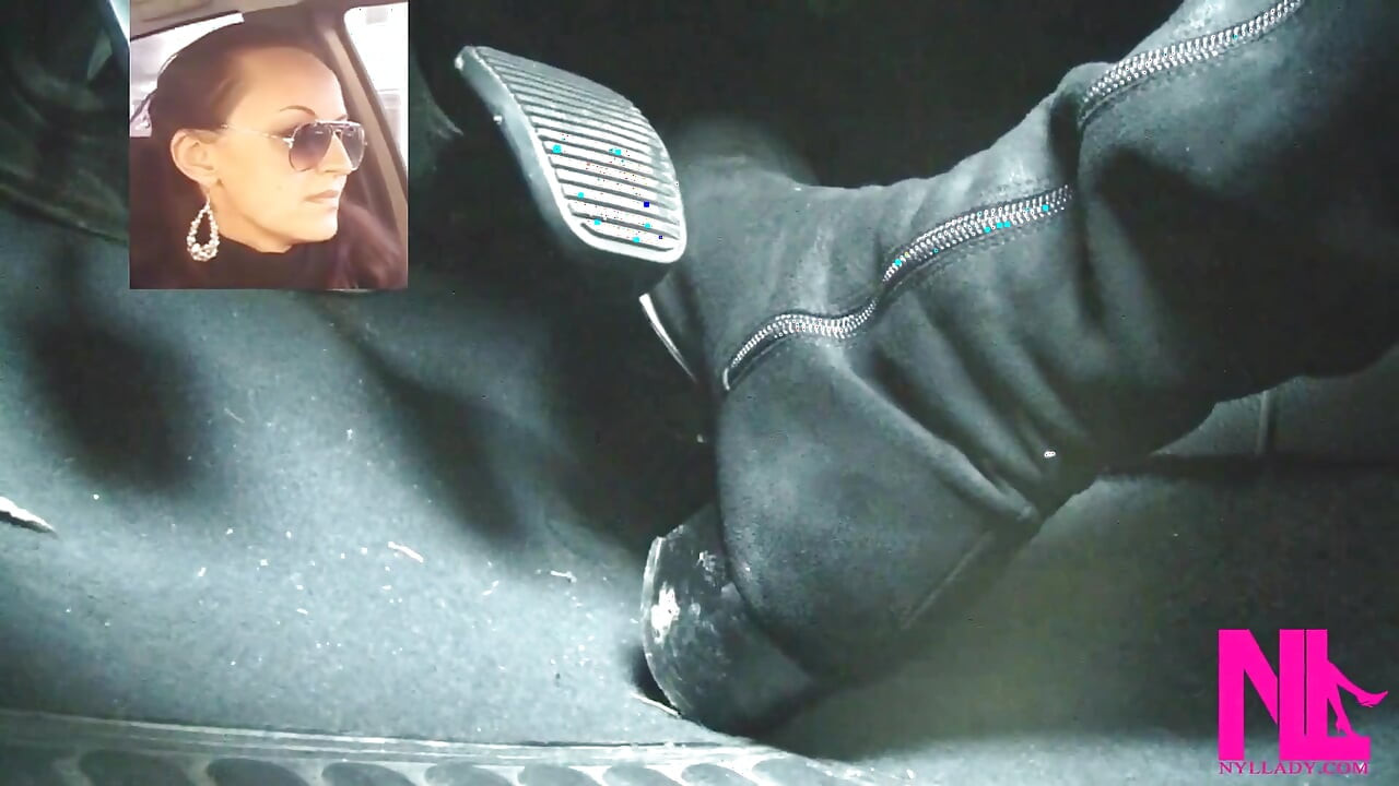 Driving Fast in Black Suede Knee High Boots