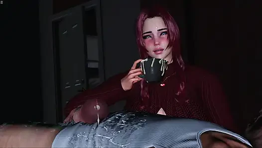 BBW Megan Collecting Her Father In law Cum With Coffee Cup