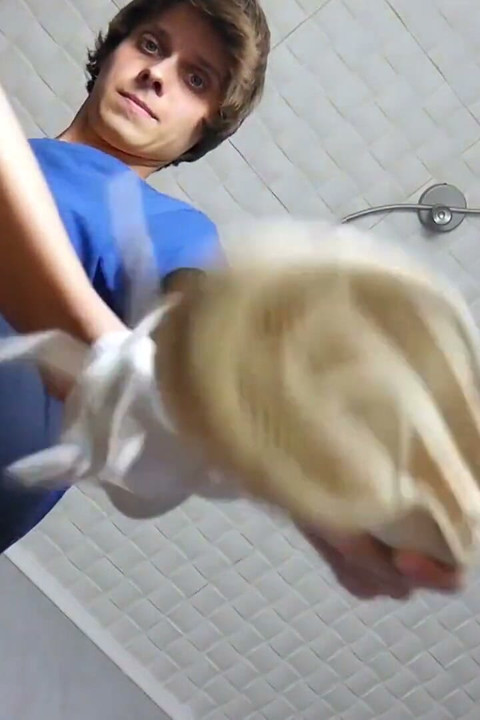 Twink feet master dominates and cums on you
