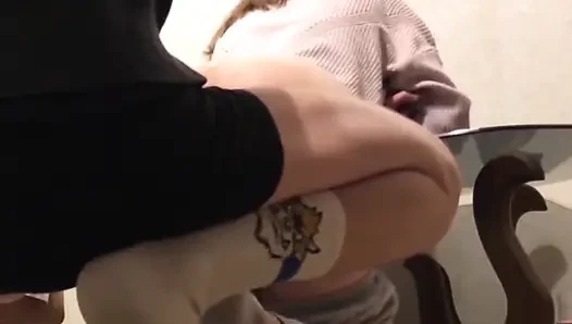 Classmate Fucks College Dorm Roommate Doggystyle While She Reads a Book