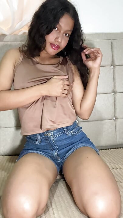 Sweet Teen Moans with Pleasure While Stroking Her Pussy