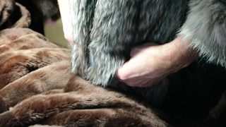 Silver fox beaver and mink fur stroke