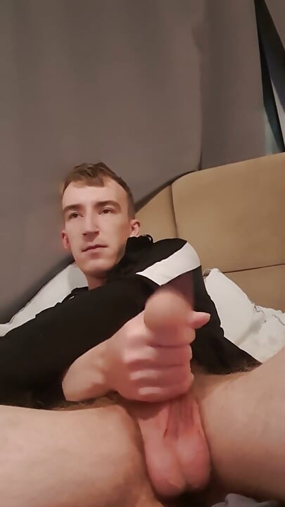 Young Skinny Lad with Big Floppy Uncut Cock