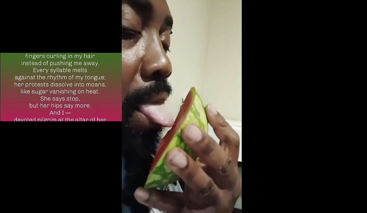 licking Juicy juice on my tongue