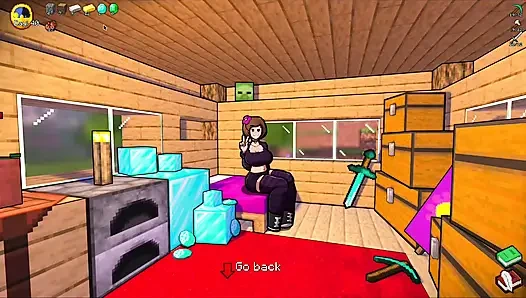 HornyCraft Minecraft Parody - Steve Gets Sloppy Deepthroat Blowjob from Jenny for a Diamond