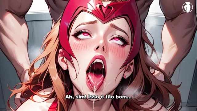 Scarlet Witch Wanda делает минет и сосет твой член - хентайДжои руководимая дрочка