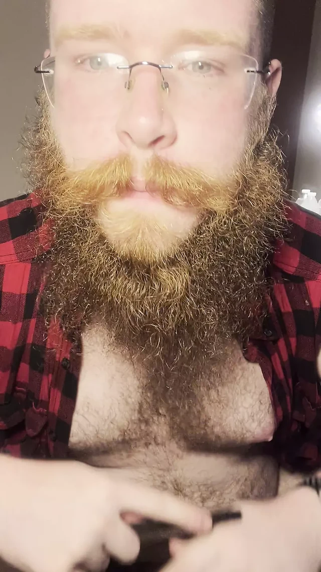 Combing my beard after a shower