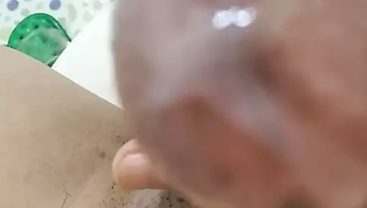 Closed up jerk off and cum