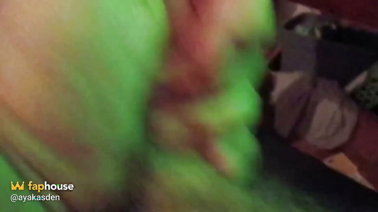 Cumming with a Green Glowing Light