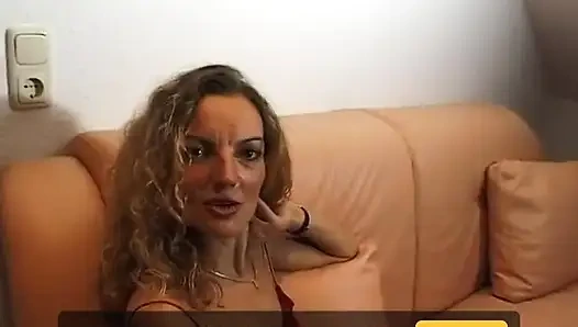 Amazing blonde MILF whore sucks soft cock