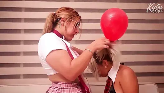 Inflated with Balloons and Rubbing to Turn You on Like Never Before. Kylei Ellish and Ann Rides
