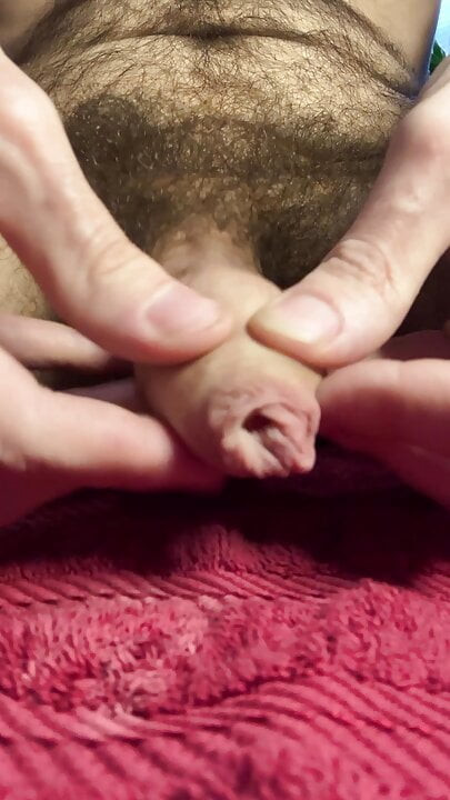 Playing with my foreskin without retracting until thick cum flows out