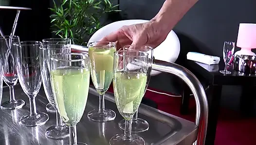 Pierced blonde enjoying in piss and fuck action