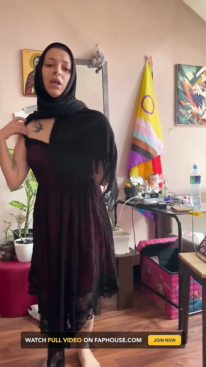 Muslim Goth Striptease in Hijab