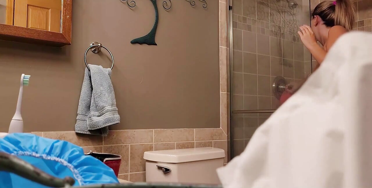 Caught! Stepbrother Places Camera in Bathroom and Catches Stepsister Masturbating