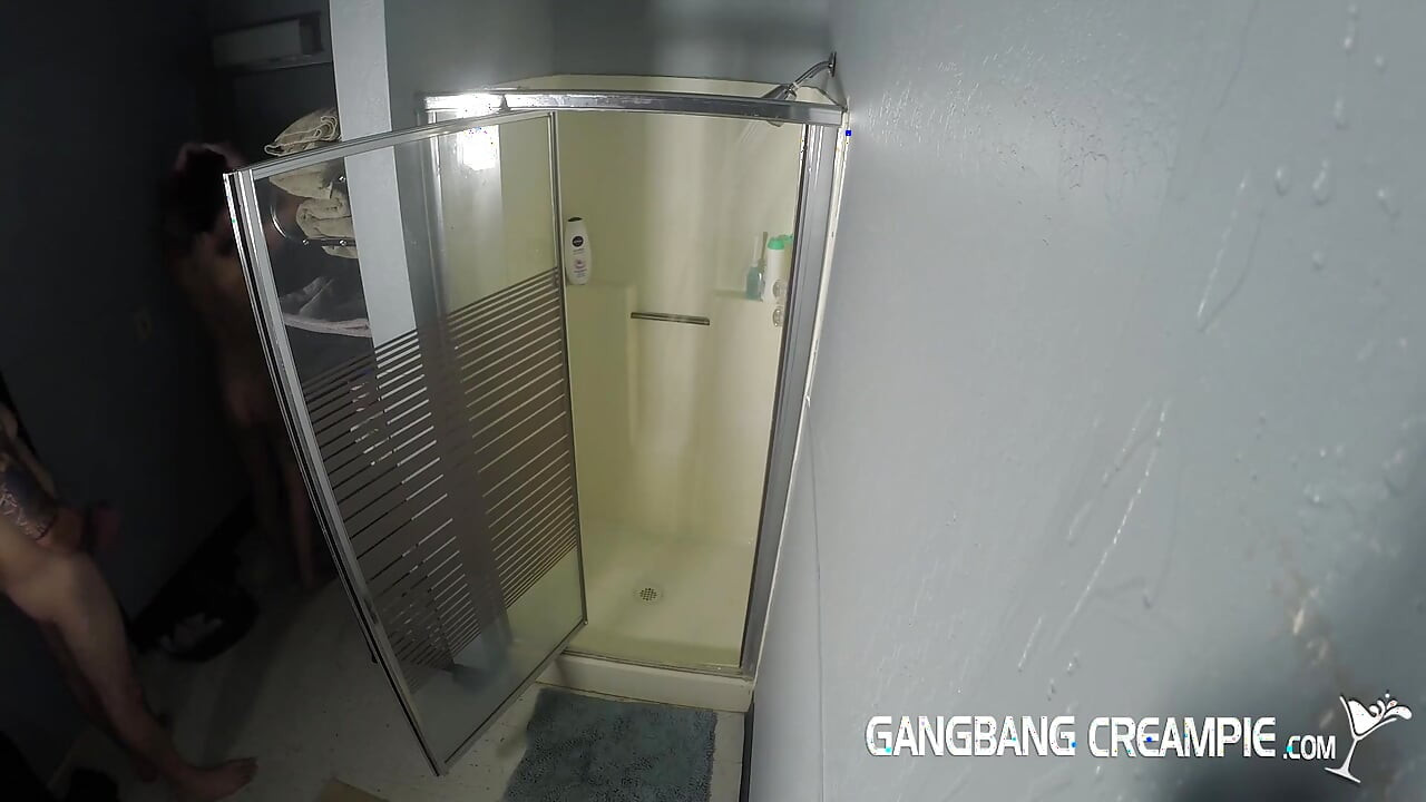 Skinny girl fucked in the shower