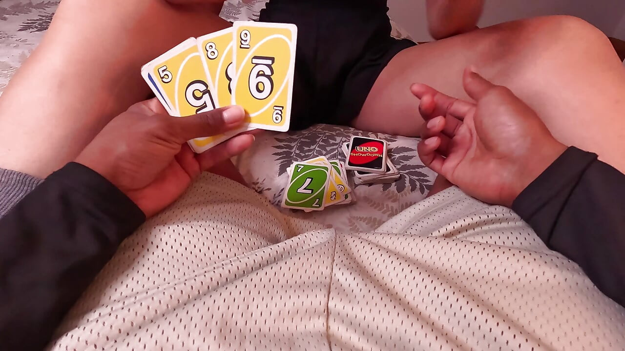 Playing a new card game with my stepsister.... it gets out of control!