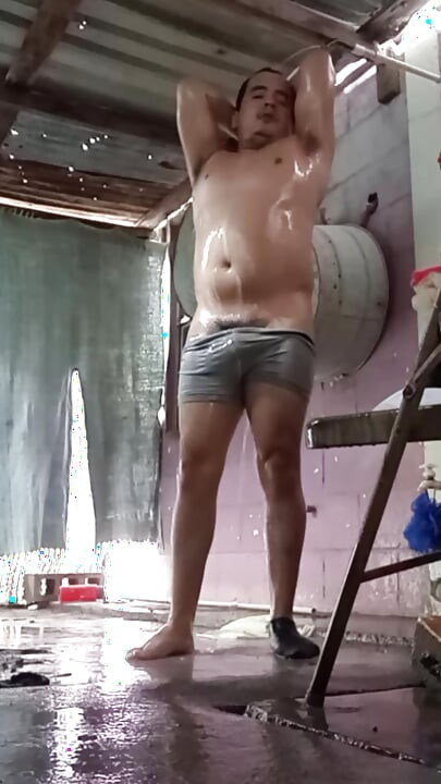 Jesus in boxer pulling his penis 171