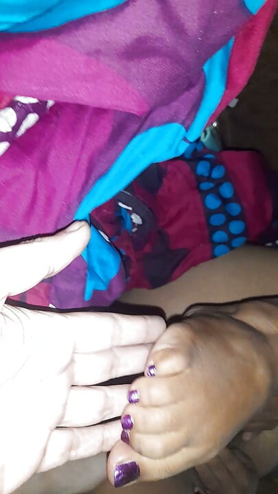 Busty Indian MILF footjob and blowjob