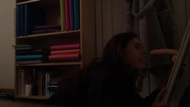Crossdresser Sissy Whitney Day cocksucking in black lingerie