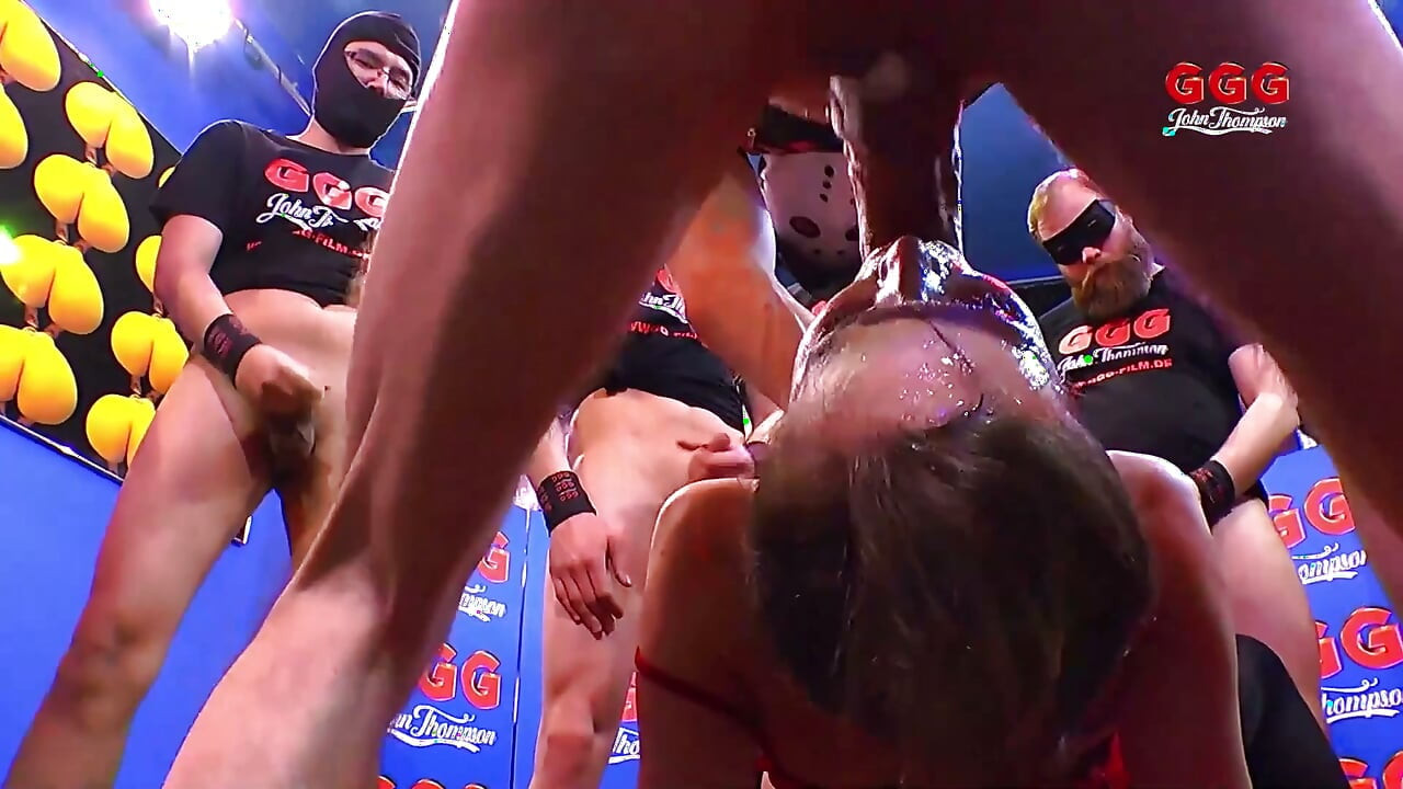 Luisa Swallows Loads in Wild Ggg Bukkake Gangbang!