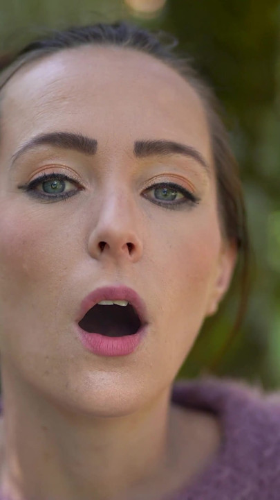 Close up Outdoor Smoking - Petite Brunette
