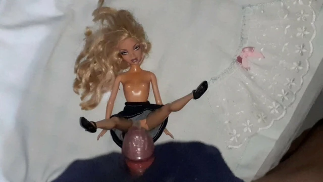 Fucking a little fancy schoolgirl doll with condom