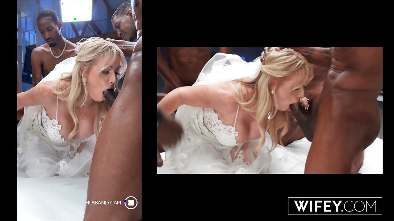 Wifey Bride Danielle Renae Gets Stretched Out in 5 BBC Gangbang While Hubby Watches