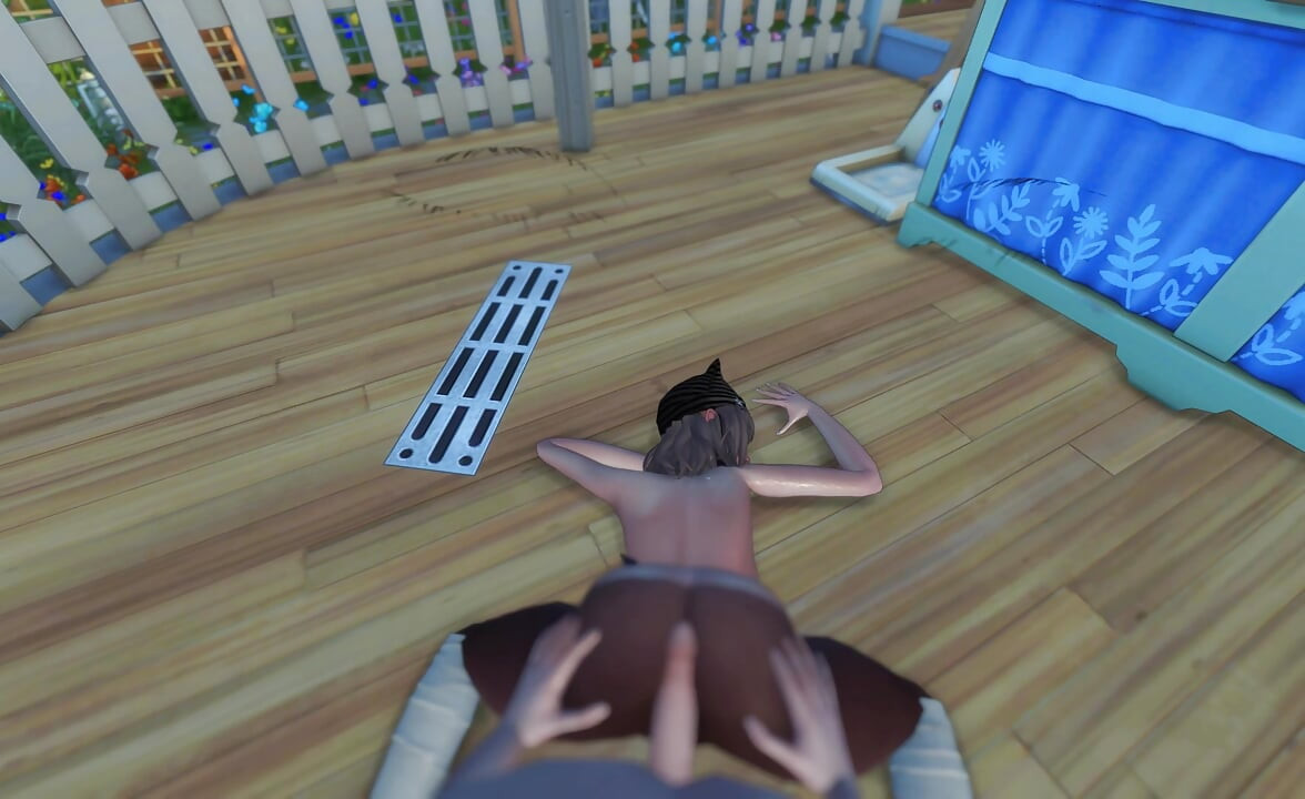 Sims 4 3d - Asyalı çiftle arka bahçede romantik öğleden sonra