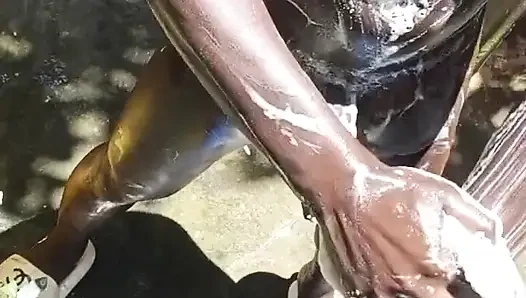 Heavy Wet and Slippery Huge Black Cock Wants to Cum on the Floor