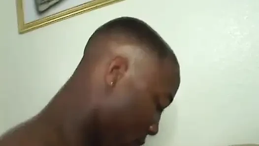 Bubble butt ebony babe gets her tight cunt banged hard by a huge black pole