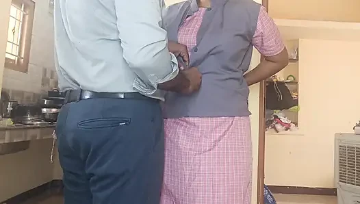 School student and teacher enjoying doggy style fucking