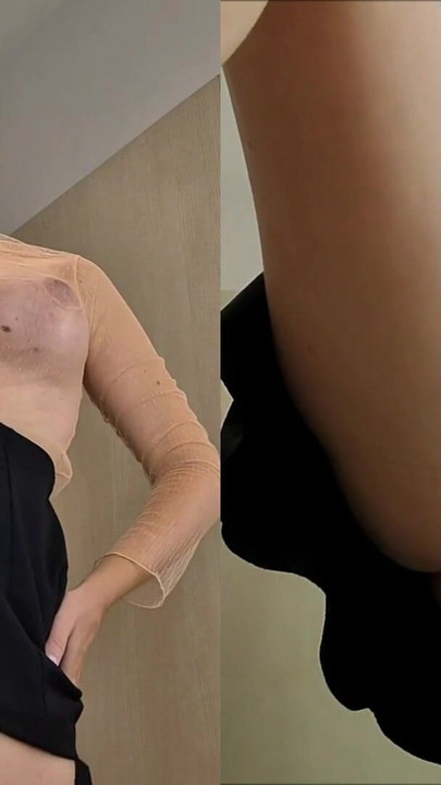 Iconic moment from "Changing Room Fantasy - Big Booty Blonde in Naughty Lingerie. No Panties, Big Curves"