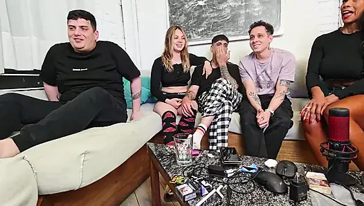 3 vs 3! Truth or dare? Game night with friends turns into amateur orgy!