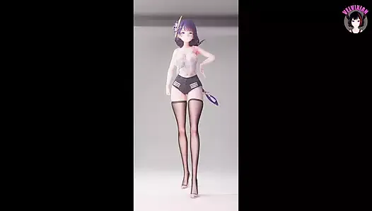 Genshin Impact - мясистый Raiden в сексуальных шортах и танцует в чулках (3D ХЕНТАЙ)