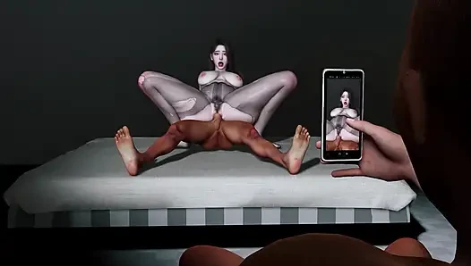 3D BBW MILF Wearing Sexy Pantyhose Got Fucked so Hard