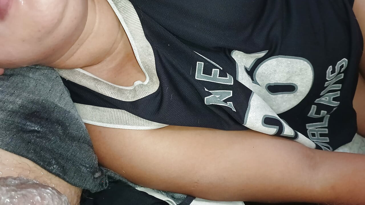 POV: Underneath the cuckold's balls, heavy with lust, that little mouth sucks him to orgasm.