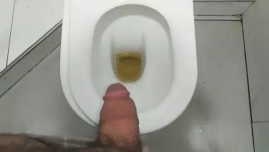 Ayı çocuk tuvalete işiyor