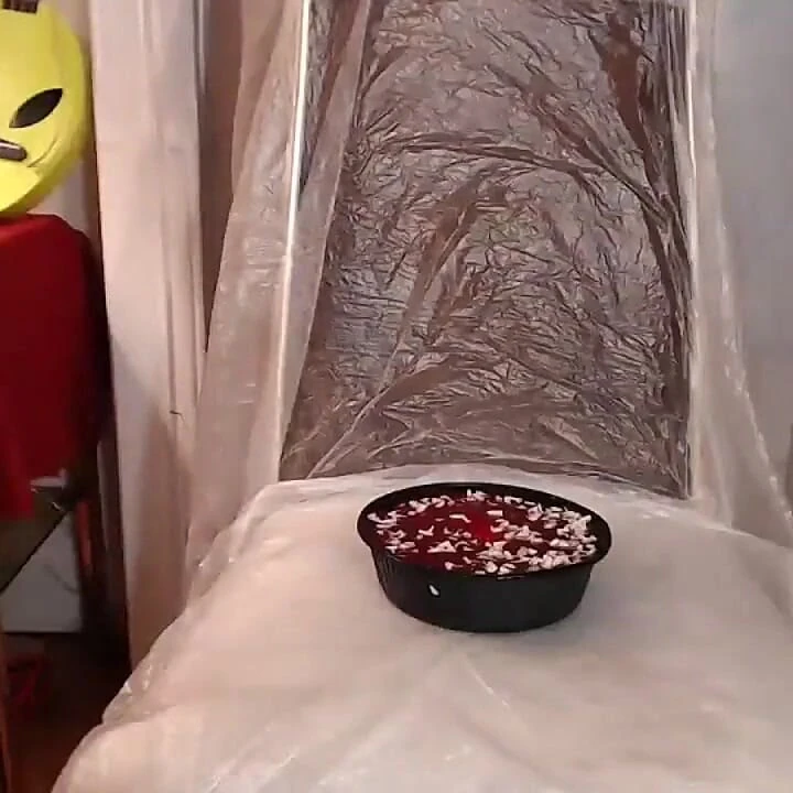 大屁股女主播坐在蛋糕上直播