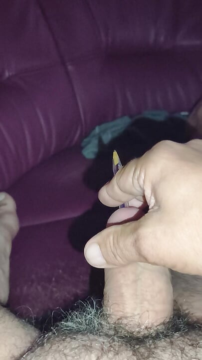 Masturbation with pen