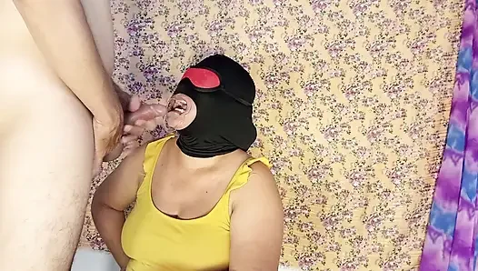 Beautiful woman likes to drink cock milk daily