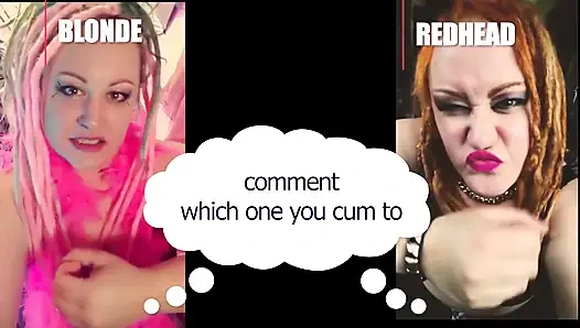 Комментарий, какой из них заставил тебя кончить, блондинка или рыжая натуральная версия