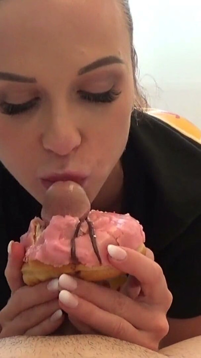 Sexy Donut Shop Worker Sucks With Donut To make Her Iranian Boyfriend Cum | Clip 1