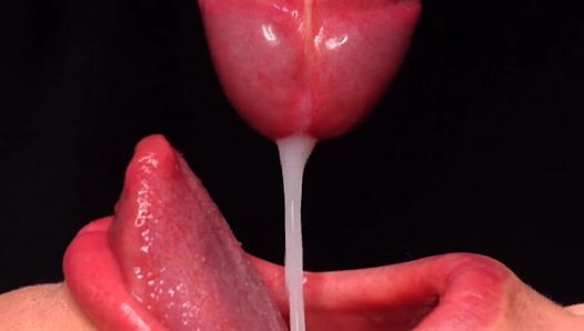 Hot Blowjob with Condom, Then Breaks It and Takes All the Sperm in His Mouth