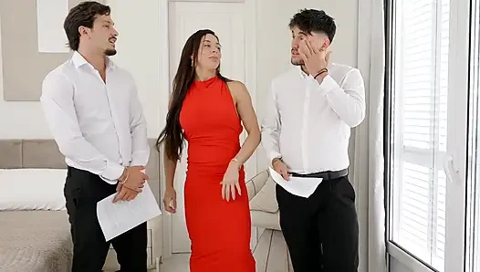 Hardcore Threesome with Brunette Girl with Huge Tits - Luiza Marcato