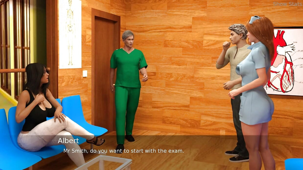 Mitt prosjekt hotwife - gameplay - rollespill - par medisinsk sjekk - mann får handjob