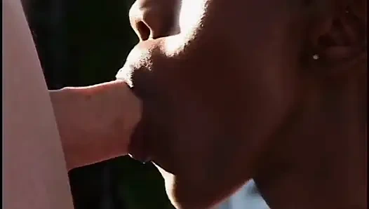 Cewek kulit hitam muda dengan toket kecil dientot kontol pria kulit putih di pinggir kolam renang