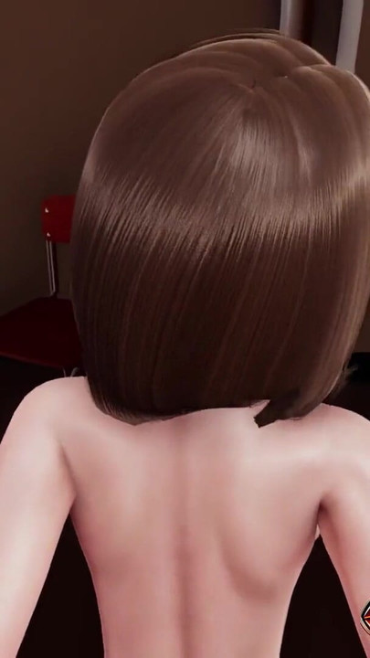 Koreanisches mädchen sana in hentai 3D - doggy-pose Stoßen in sexy dessous, stehend mit gefesselten händen, anal piledriver-creampie | Clip 1